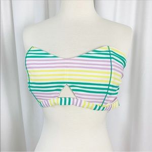 Aerie Striped Bandeau Bikini Swimsuit Top Size XXL